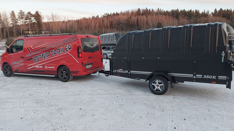 JT-Trailer 1-aks. 750kg+75kg 350x150x50 kuomukärry Black Edition