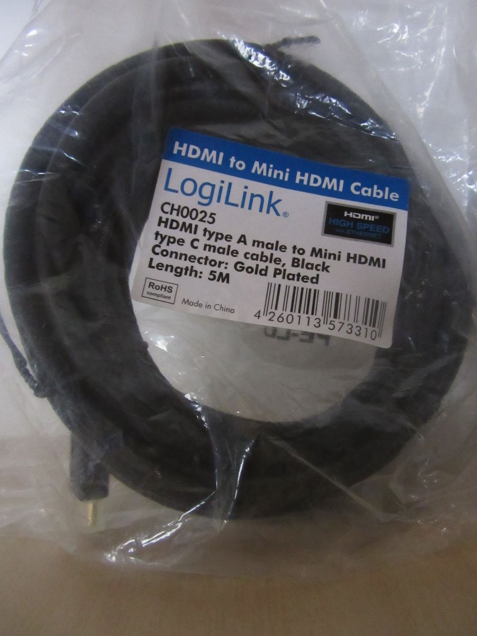 Logilink HDMI - Mini HDMI kaapeli 5m
