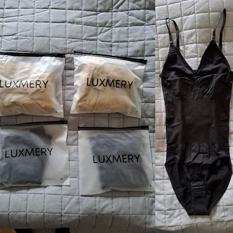 Luxmery bodysuit, musta, beige, koko XL-XXL