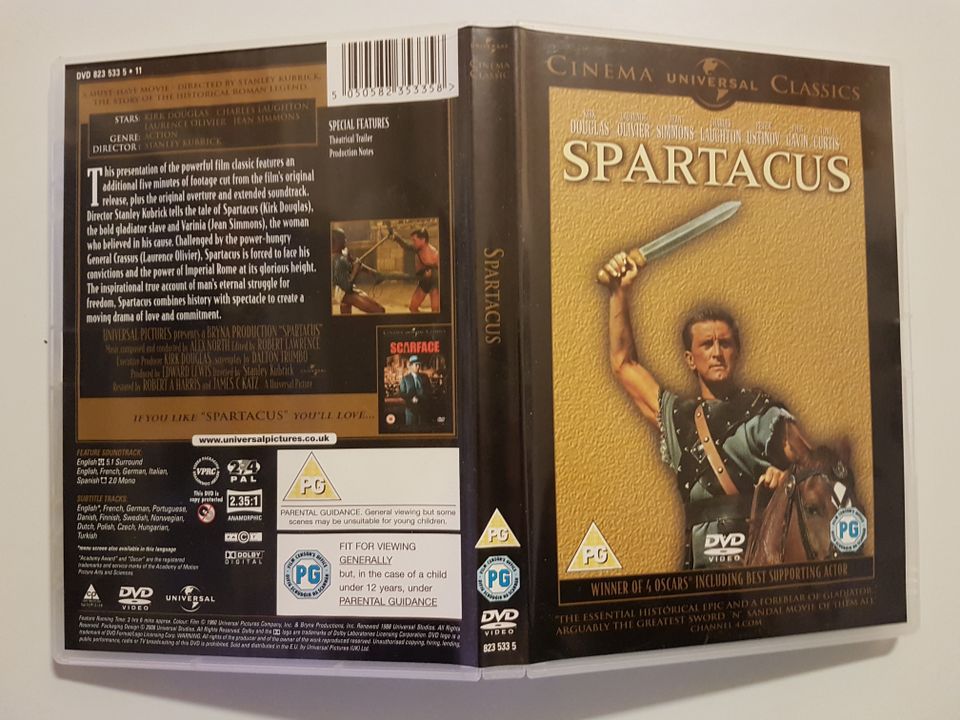 Spartacus (1960) SUOMIjulkaisu, 2DVD