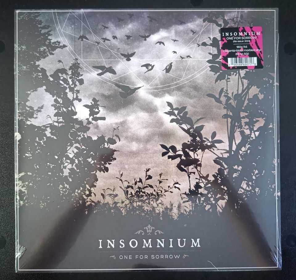 Insomnium - One For Sorrow - Magenta/Black Marble LP Sealed