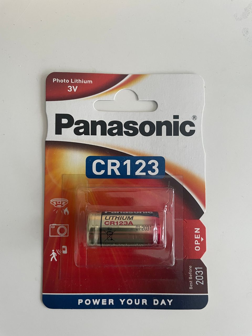 Panasonic CR123 paristo (8 kpl)