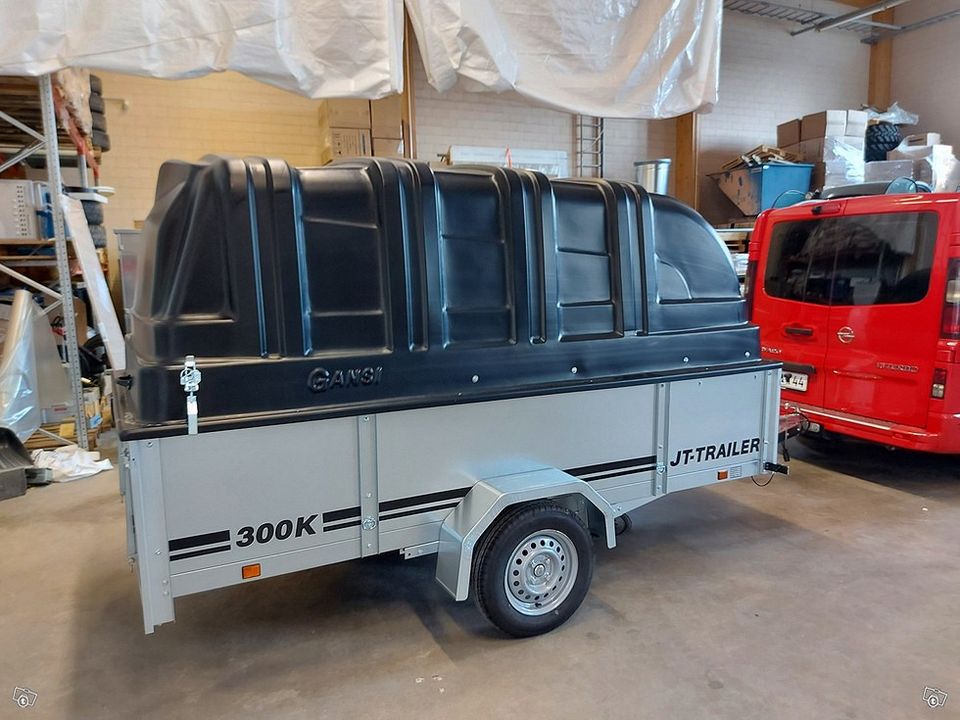 JT-Trailer 1-aks. 750kg 300x150x50 kuomukärry 3v takuu, kotimainen