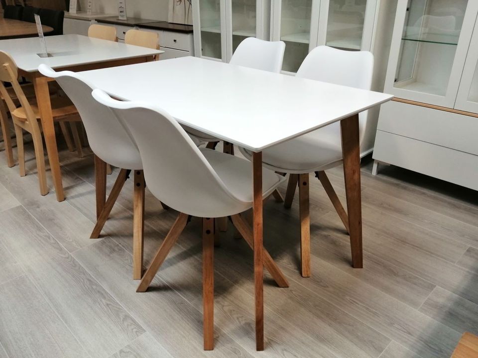 Rimini ruokapöytä 120x70 cm ja 4 kpl Roma tuoli