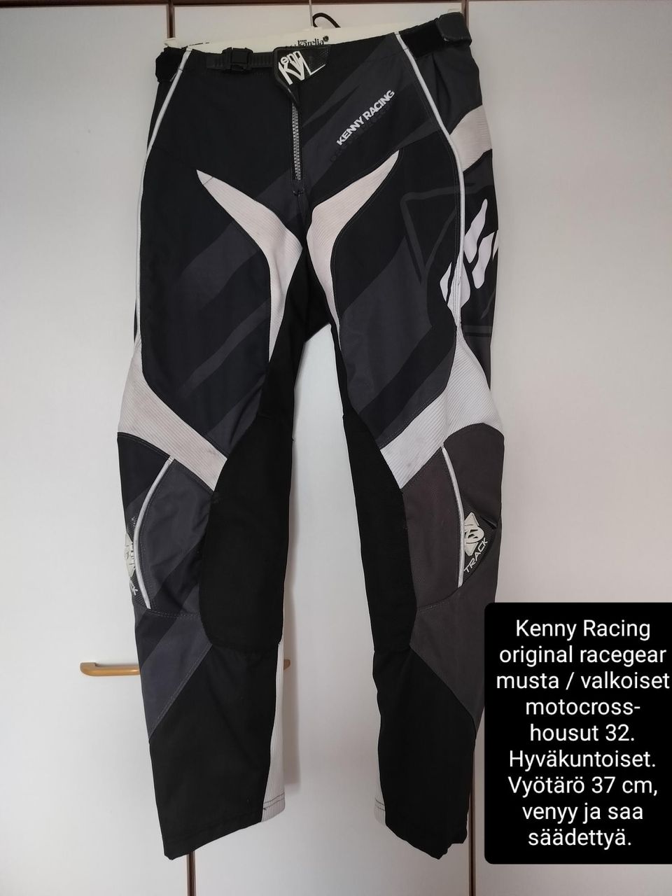 Kenny Racing original racegear musta valkoiset motocross-housut M