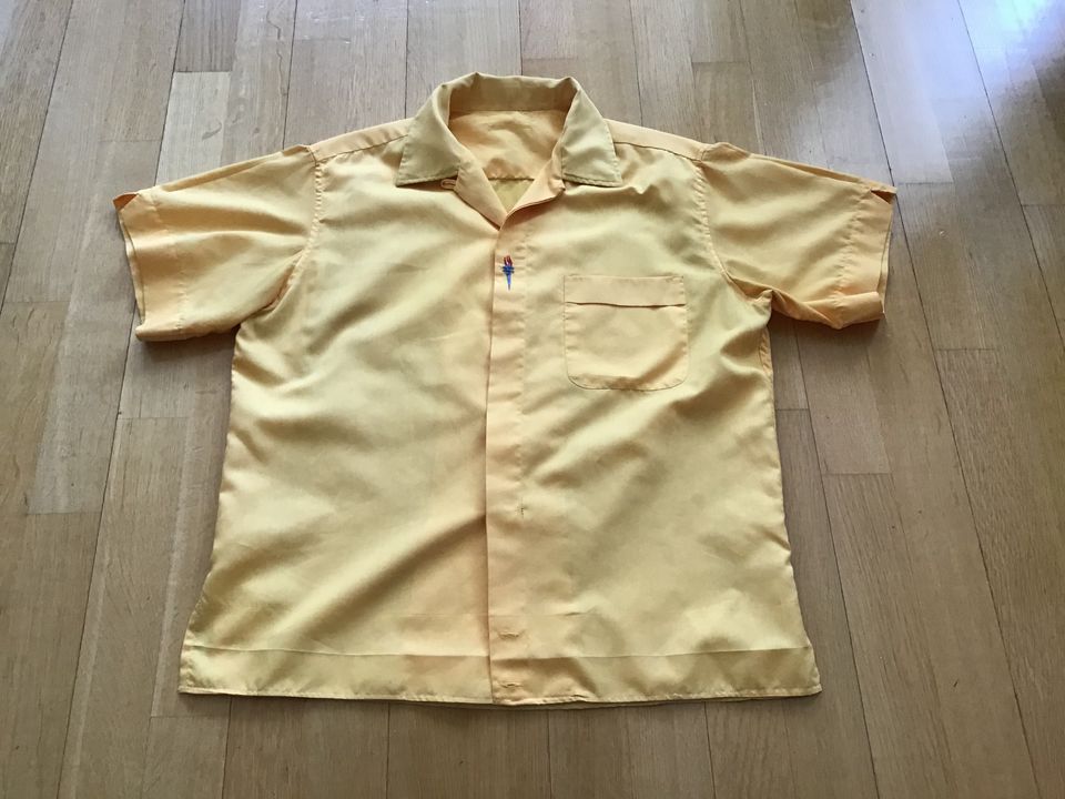 Keltainen paitapusero 80-luvulta ( L-koko )