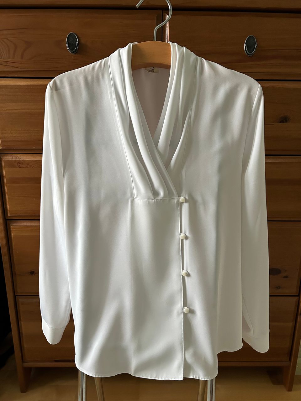 Valkoinen kotimainen ( Pola ) vintage paitapusero ( C 42 )