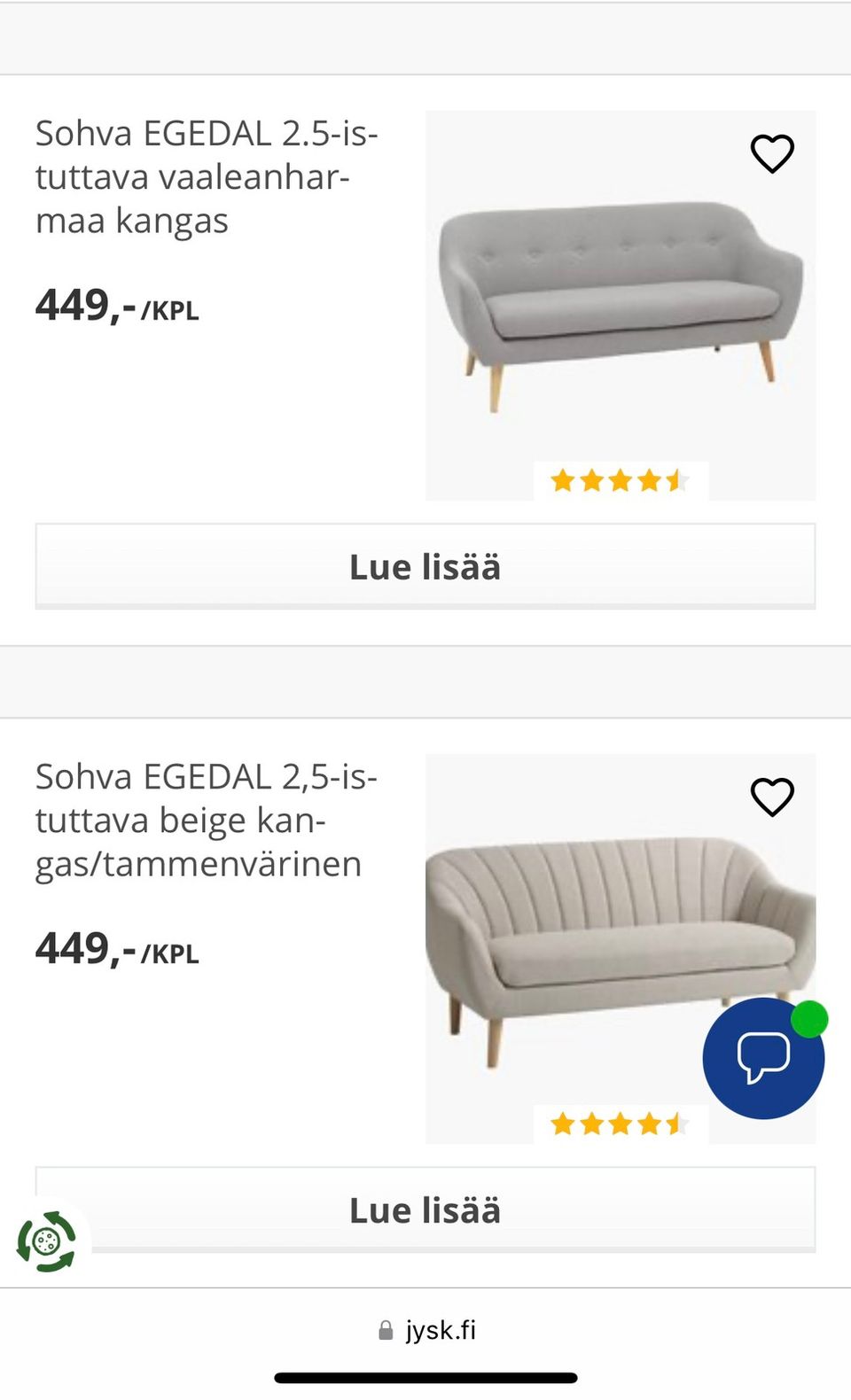 Ostetaan EGEDAL sohva