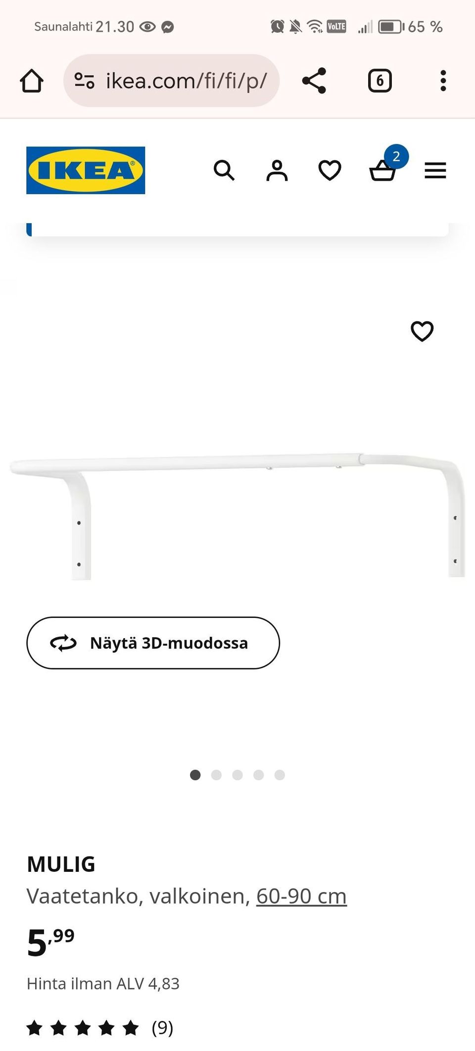 Ikea mulig naulakko