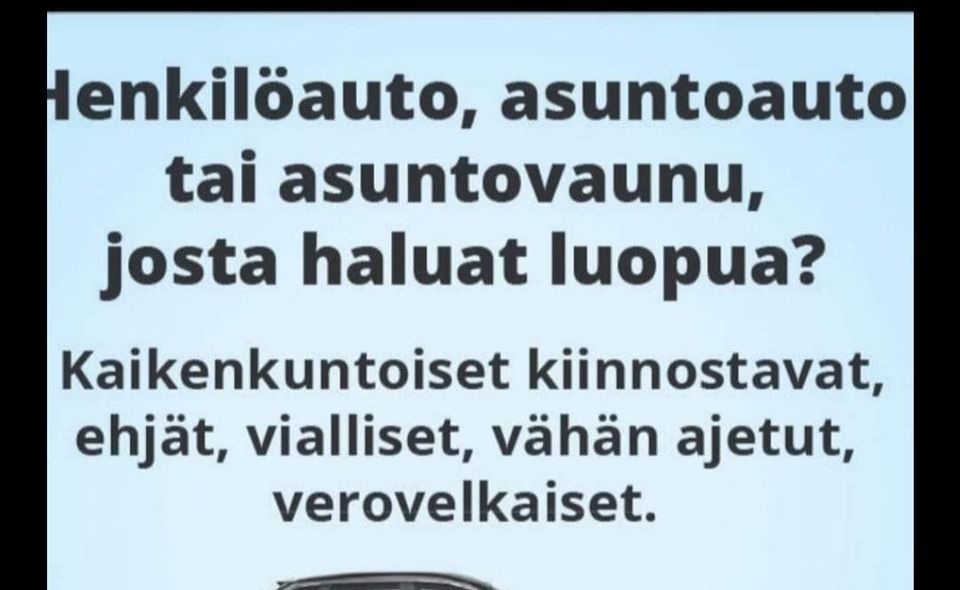 Asuntovaunu/auto hakusessa