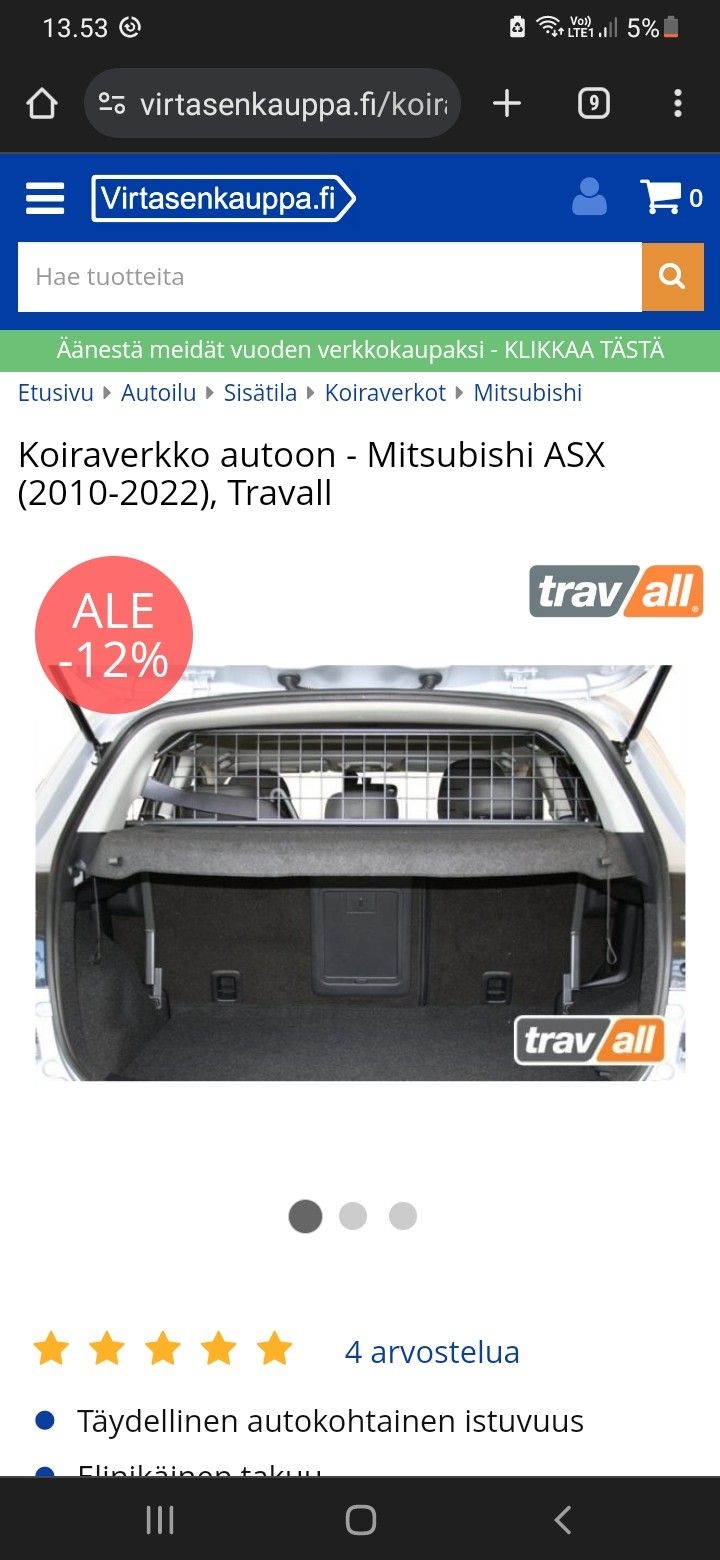 Mitsubishi ASX koiraverkko