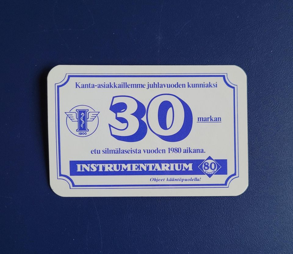 Instrumentariumin kanta-asiakaskortti 1980