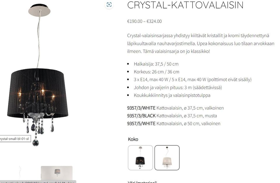 Grönlund Crystal-kattovalaisin, white