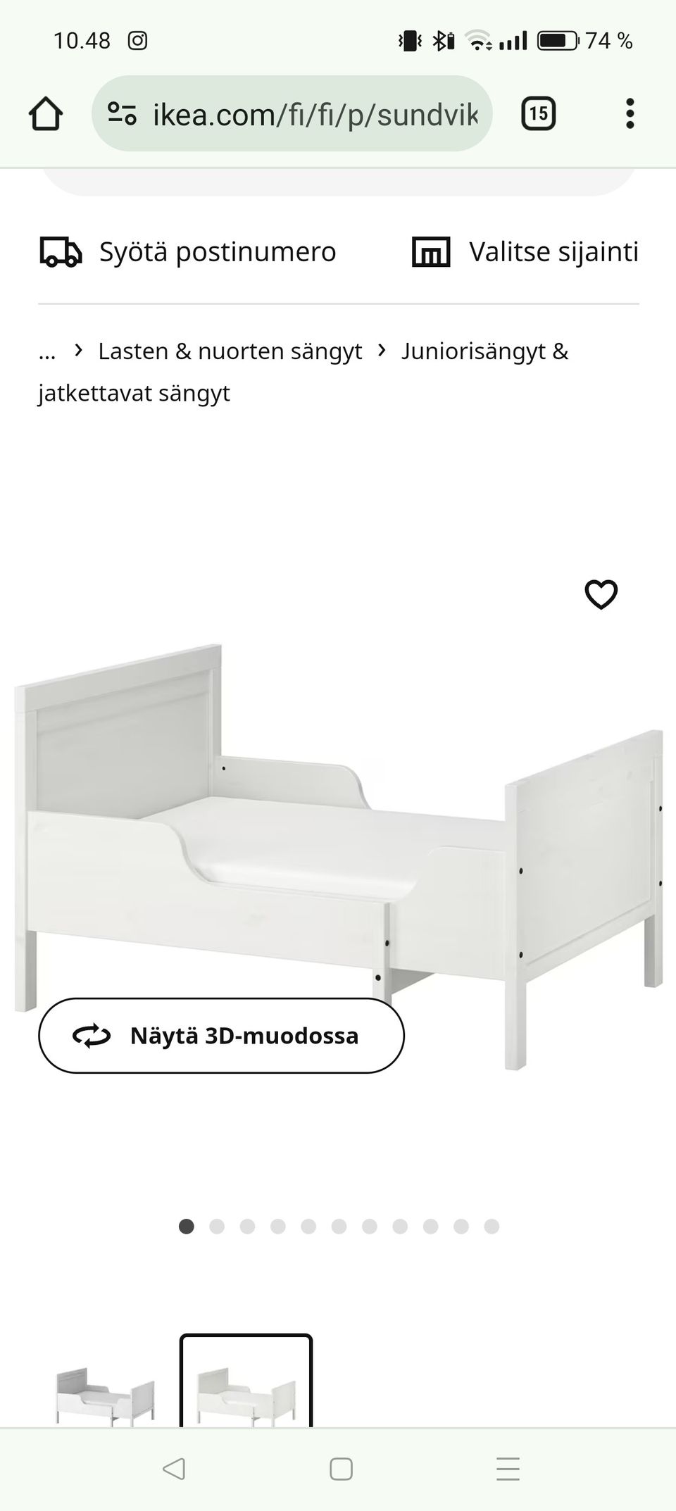 Ikea Sundvik jatkettava sänky
