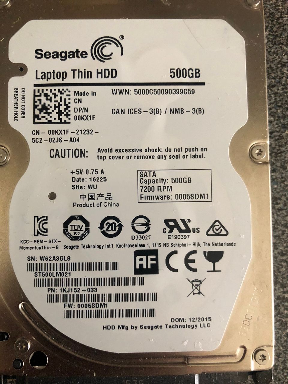 Seagate 500 GB 2.5" kiintolevy - kovalevy