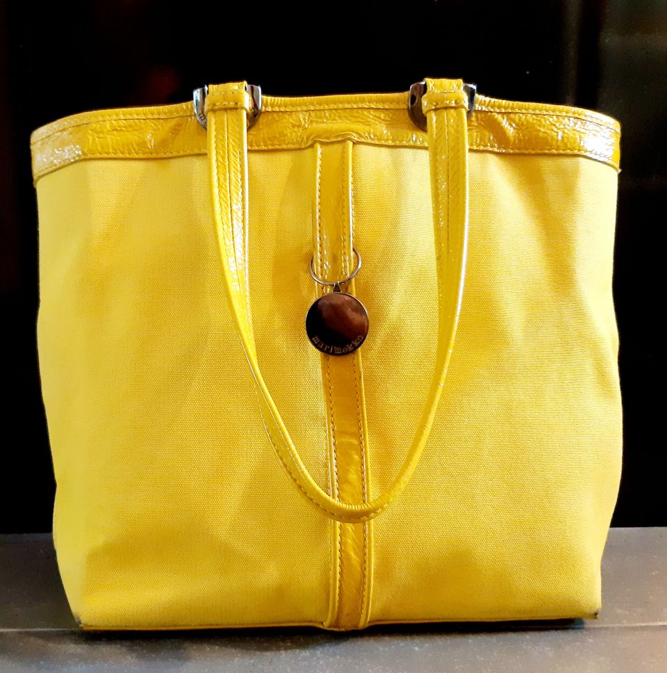 Marimekko keltainen käsilaukku