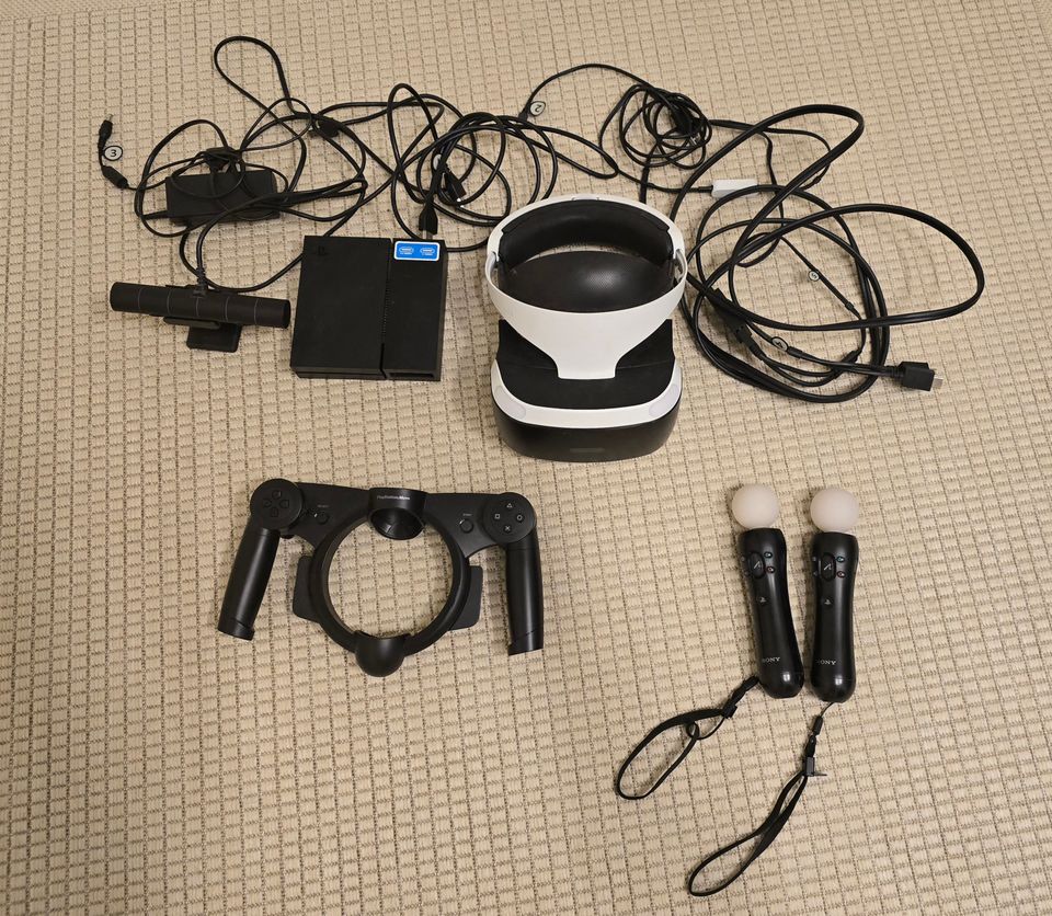 PS VR, move-kapulat ja kamera + VR Worlds peli