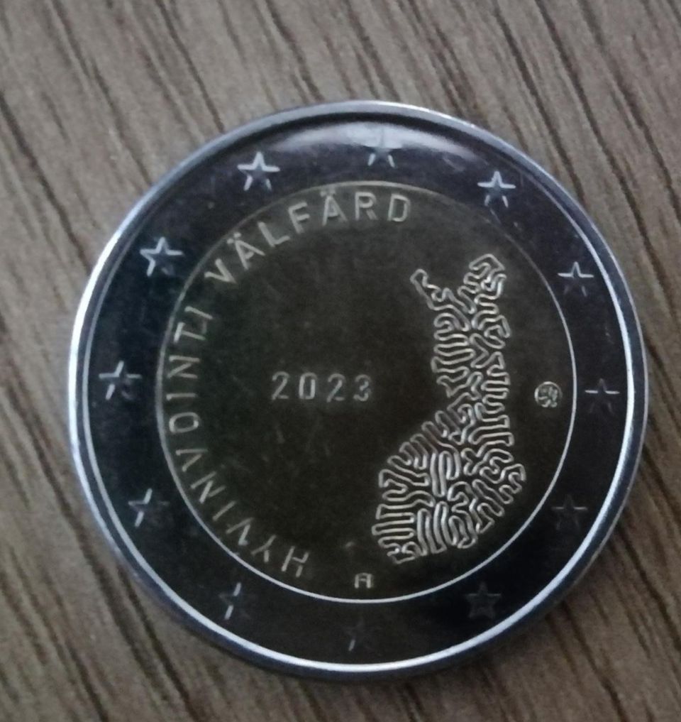 2 euron kolikko 2023 "hyvinvointi"