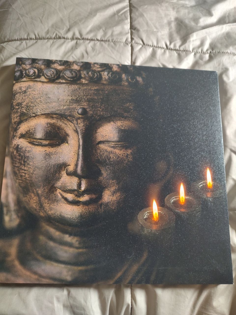 Buddha taulu led valoilla