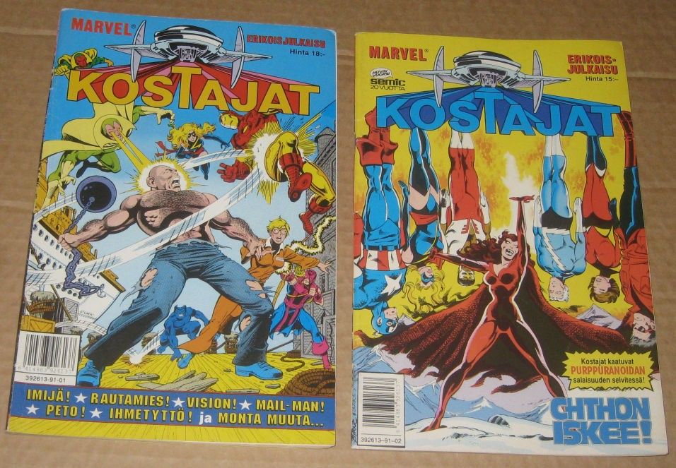 Kostajat, Marvel lehdet 17 kpl (1990, 1992, 1993)