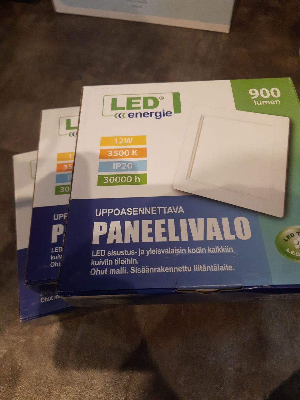 Uppoasennettava LED-paneelivalo 3kpl