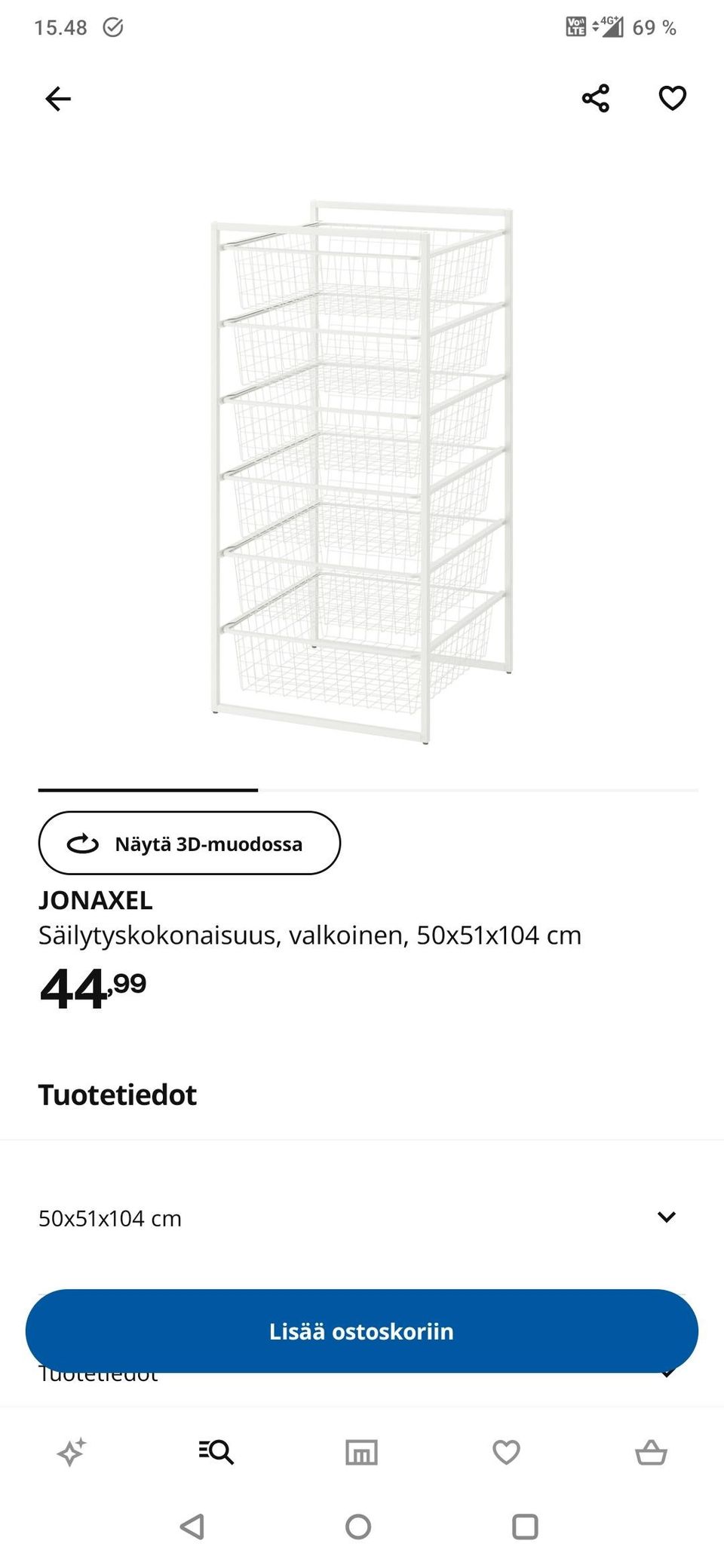 Ikean säilytyskokonaisuus