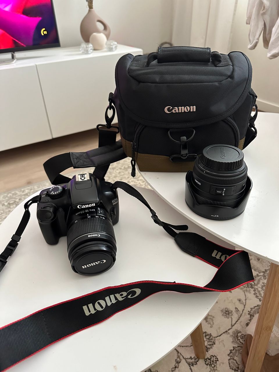 Canon 1100D + objektiivi sigma 50mm 1:1.4