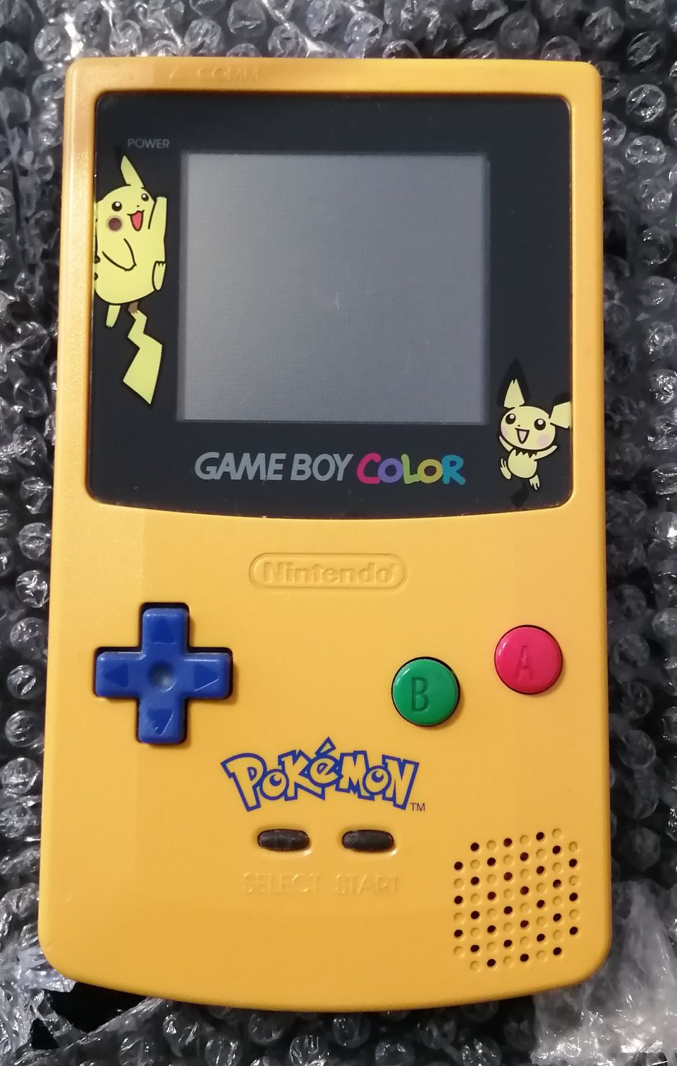 retro konsoli Gameboy Color Pokemon edition, boxi, ohjeet, toimii