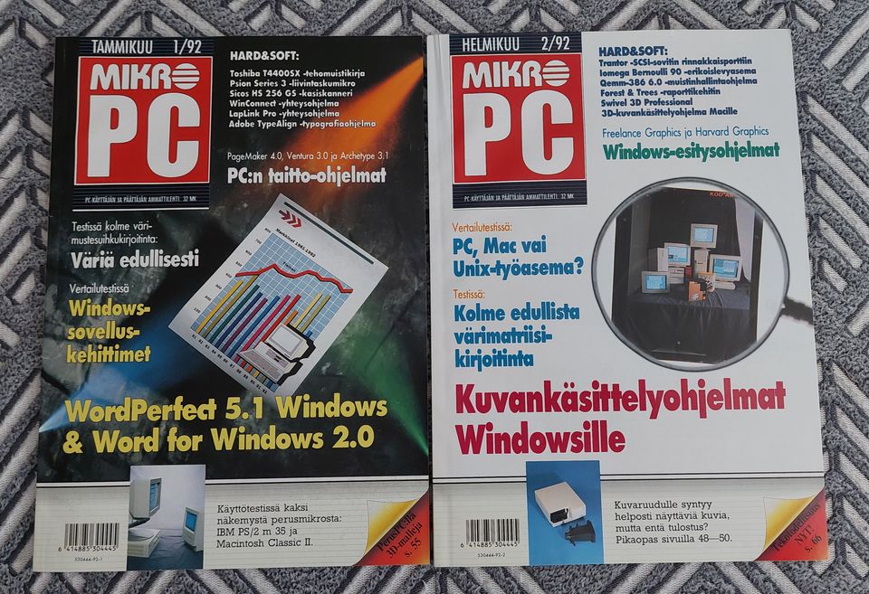 v. 1992 MikroPC lehtiä nrot 1 ja 2