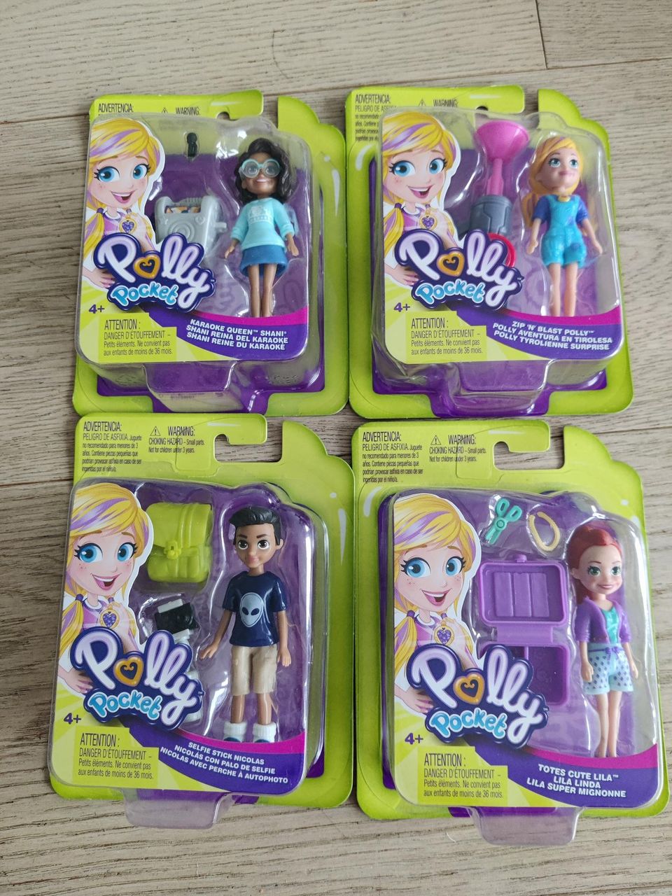 4kpl Polly Pocket-nukkeja