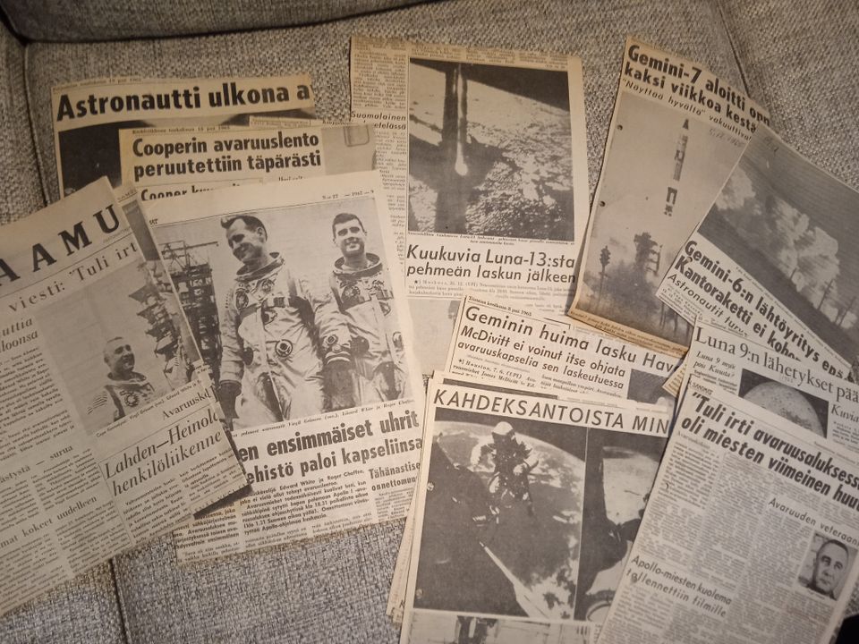 Lehtileikkeitä 1963>70 Avaruuslennoista
