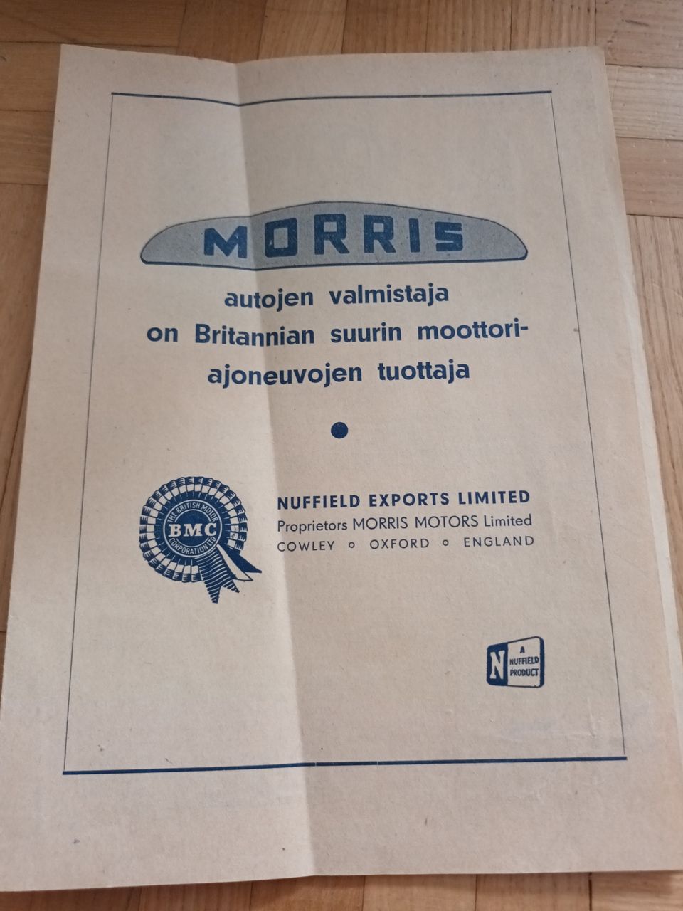 Morris kuorma-auto esite 50-luvulta