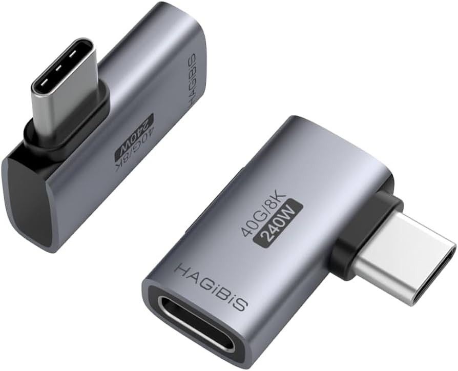 Usb4 type-c 90 asteen kulmaliitinadapteri, 240w pd3.1, 40gbps, 8k60hz