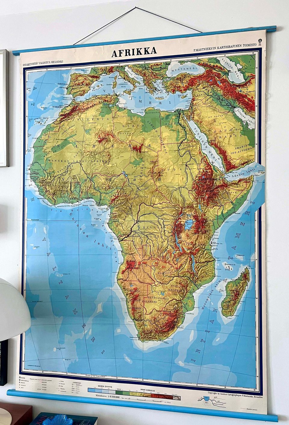 Vanha koulukartta Afrikka