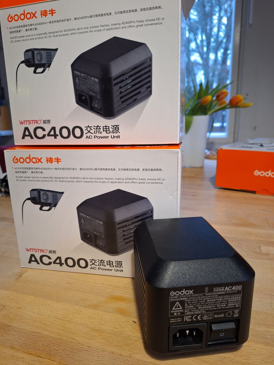 Godox AD400 Pro:n  AC-400 verkkovirta adapteri x 2 kpl