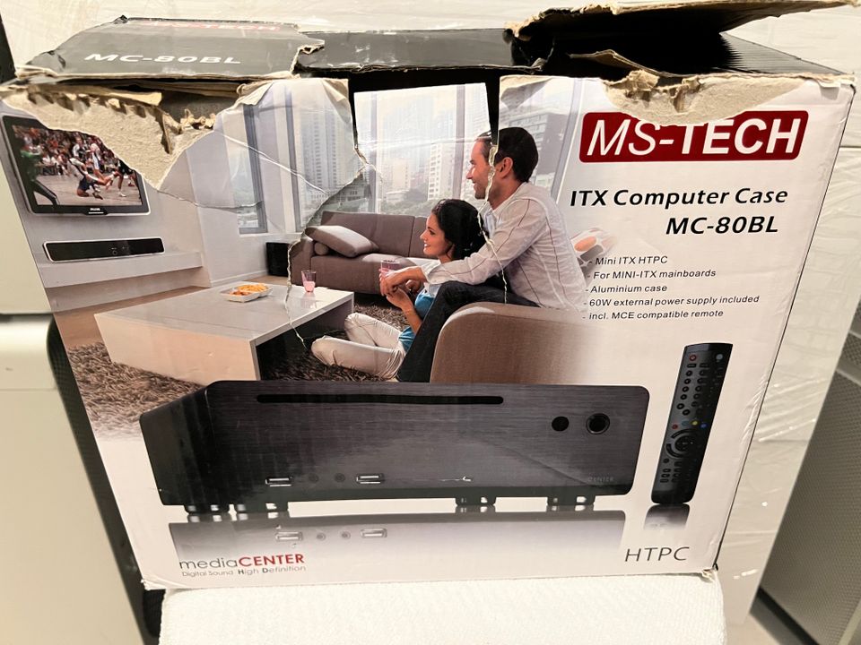 MS-Tech ITX medikotelo virtalähteellä (MC-80BL)