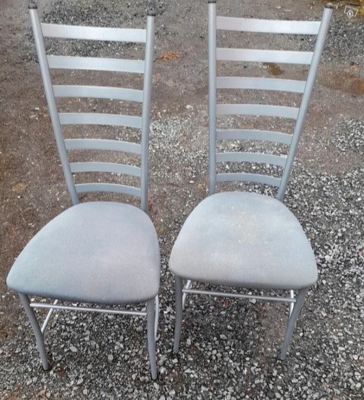 2 kpl metalli tuoli väri hopea