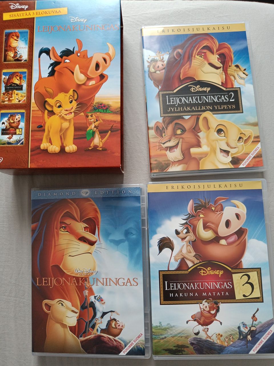 Leijonakuningas dvd kokoelma