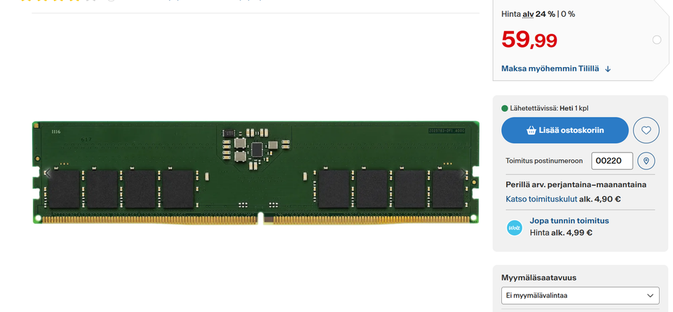 Kingston ValueRAM DDR5 4800 MHz 16 Gt