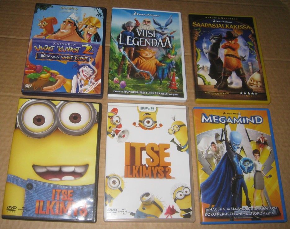 DVD elokuvat (animaatiot) - 26 kpl