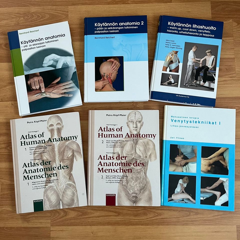 Anatomia/fysiologia oppikirjoja