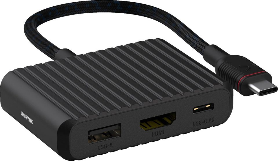 Unisynk 3 Port USB-C hubi (musta)