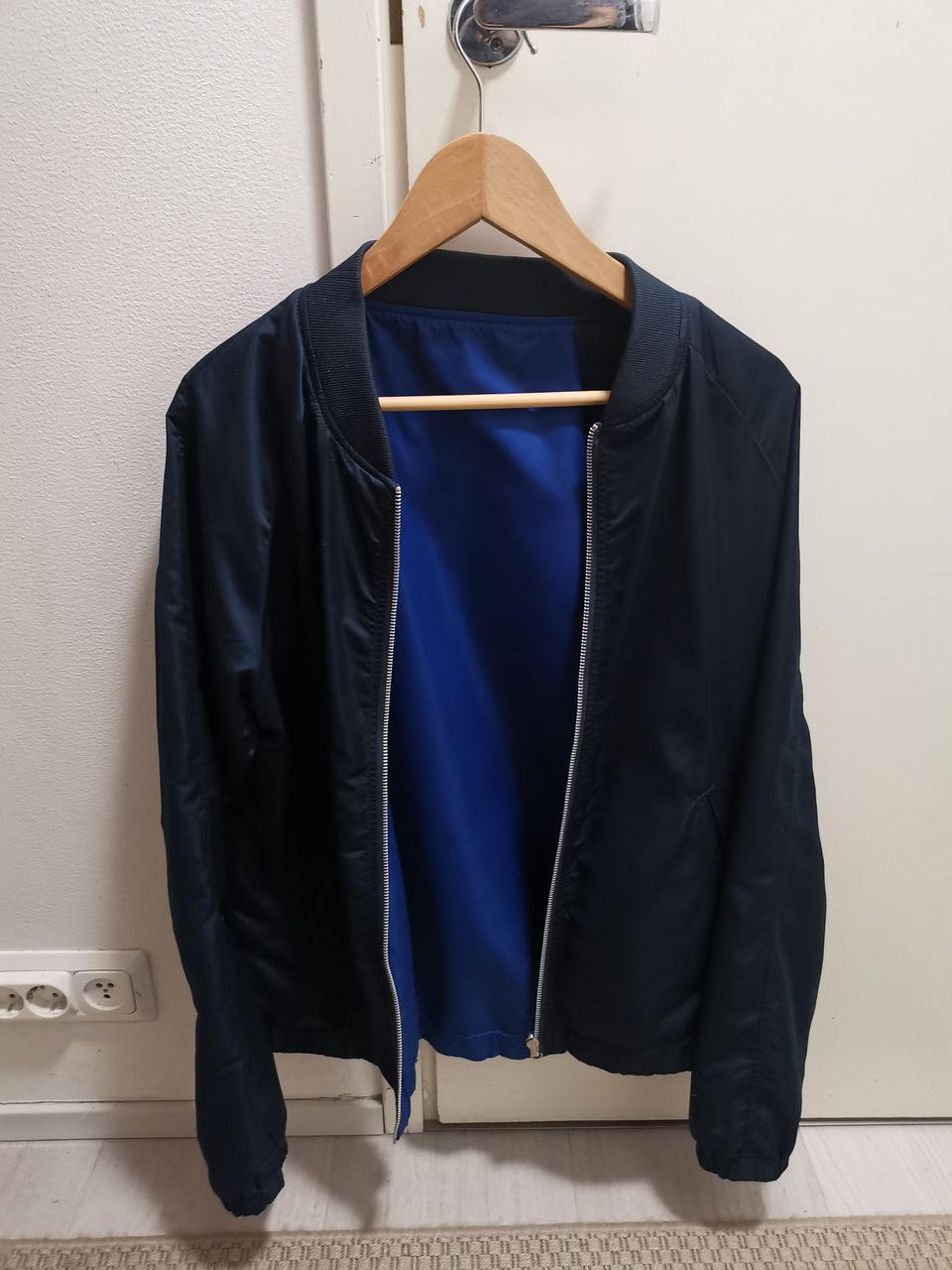 Bomber takki navy blue koko M