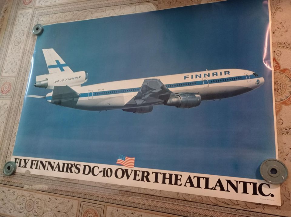 Finnairin DC 10 juliste 70-luvulta