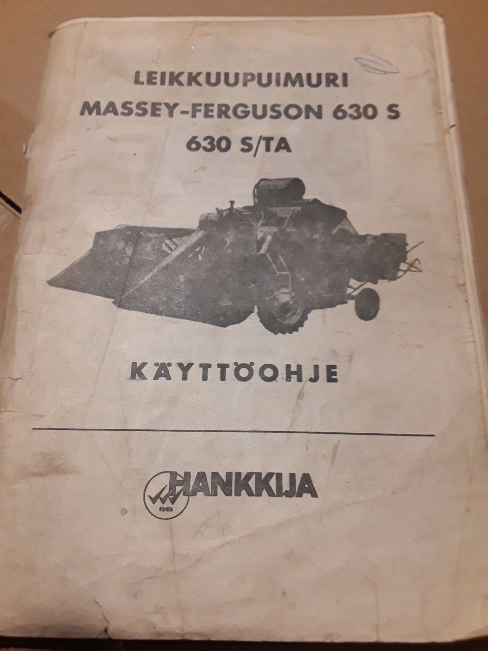Käyttöohjekirja Massey-Ferguson  puimuri