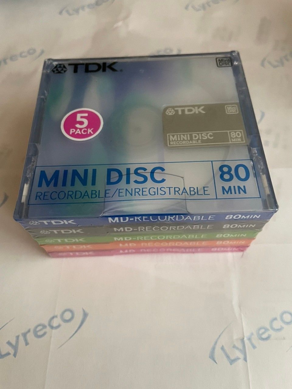5 kpl uusia TDK mini disc 80 min