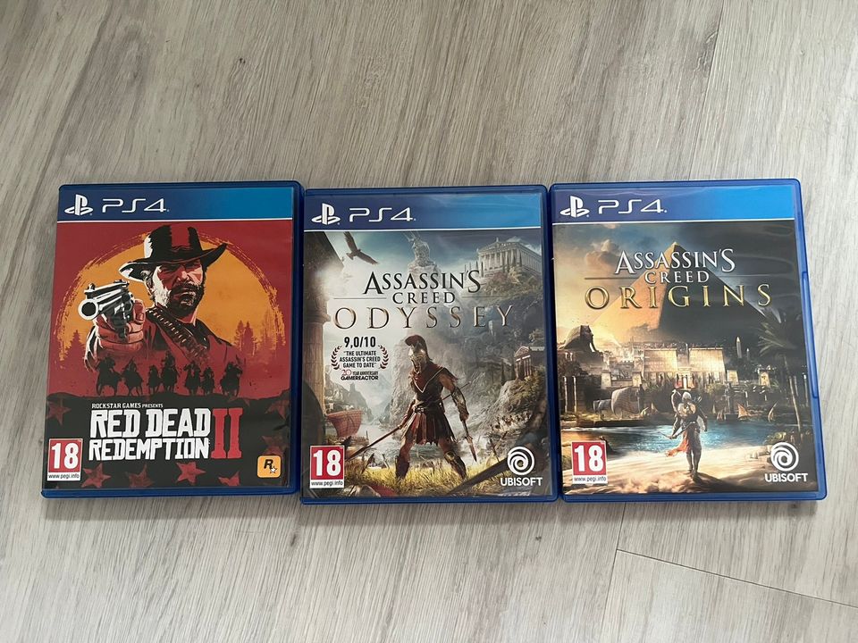 Assasins creed odyssey, origins, red dead redemption 2.