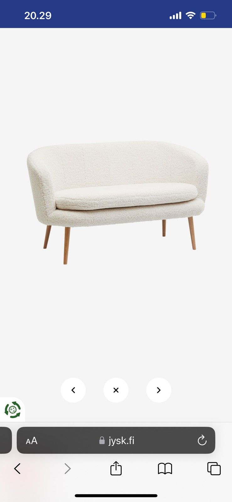 Jysk GISTRUP 2-istuttava sohva (ihanaa teddy materiaalia)