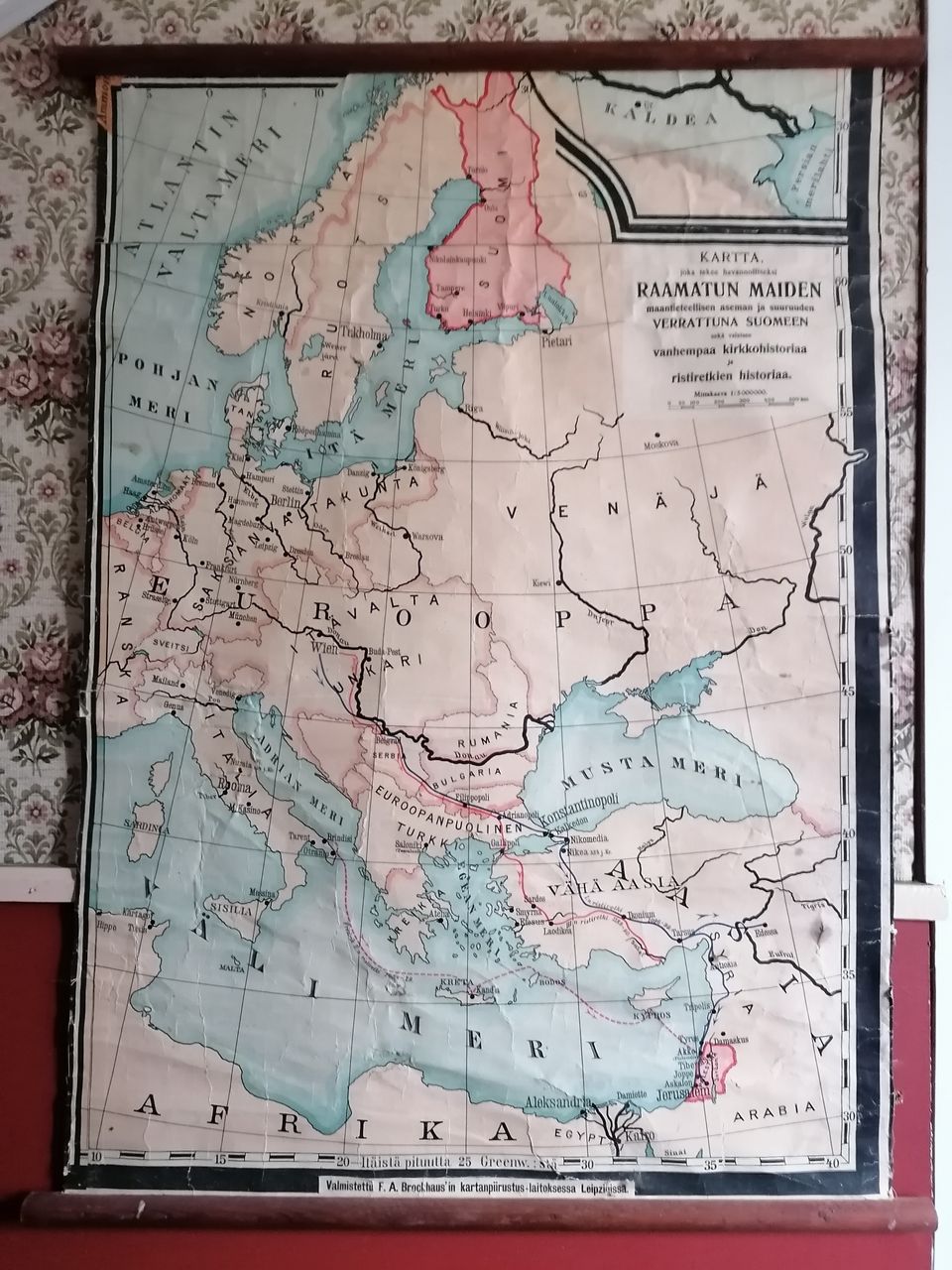 Vanha Raamatullinen Kartta ristiretkien historiaa.