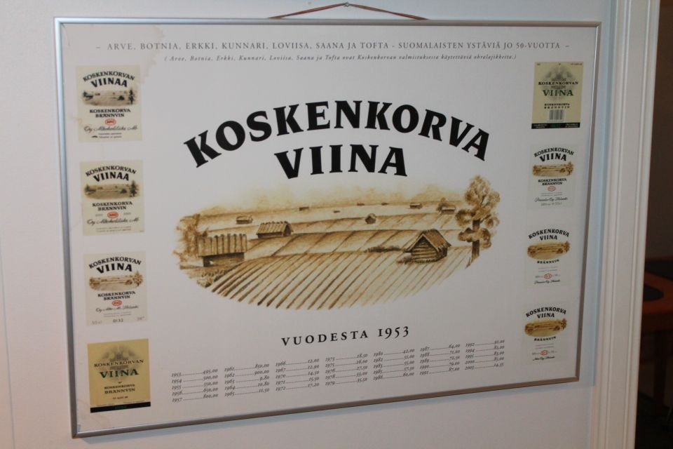 Vanha 71cm Suomi Alko Koskenkorva Viina pullo 50 vuotta juhla taulu suuri